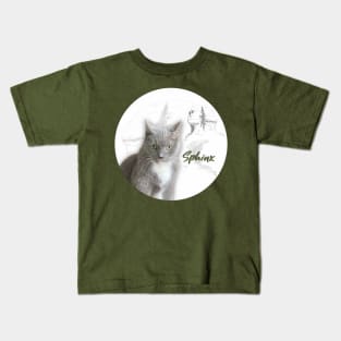 Sphynx Egyptian Grey Cat Kids T-Shirt